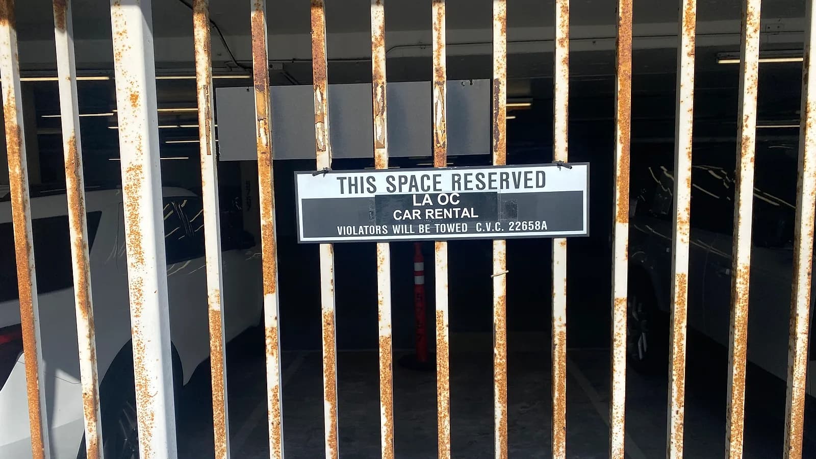 Example of another company's reserved parking sign