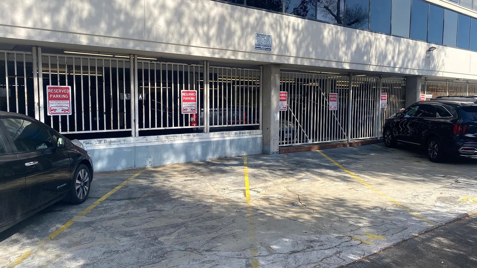 Temporary overflow spaces with red Reserved Parking signs