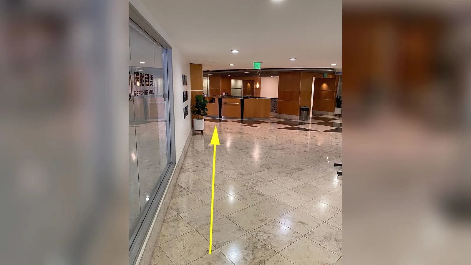 Leave the Reach Rental office toward the parking area