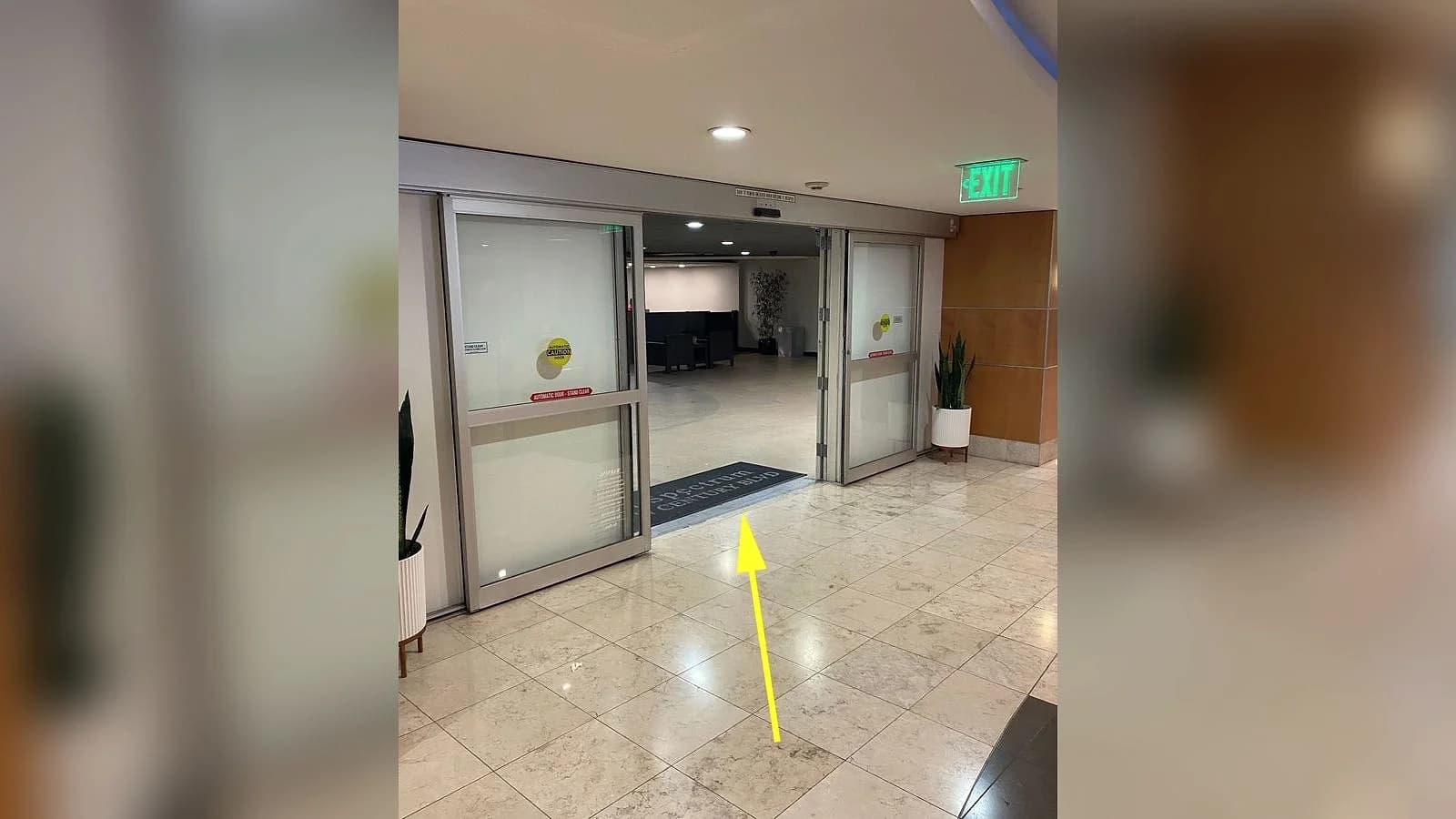 Pass through the automatic door